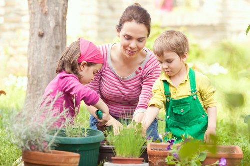 Operatives preparing to carry out remedial gardening work